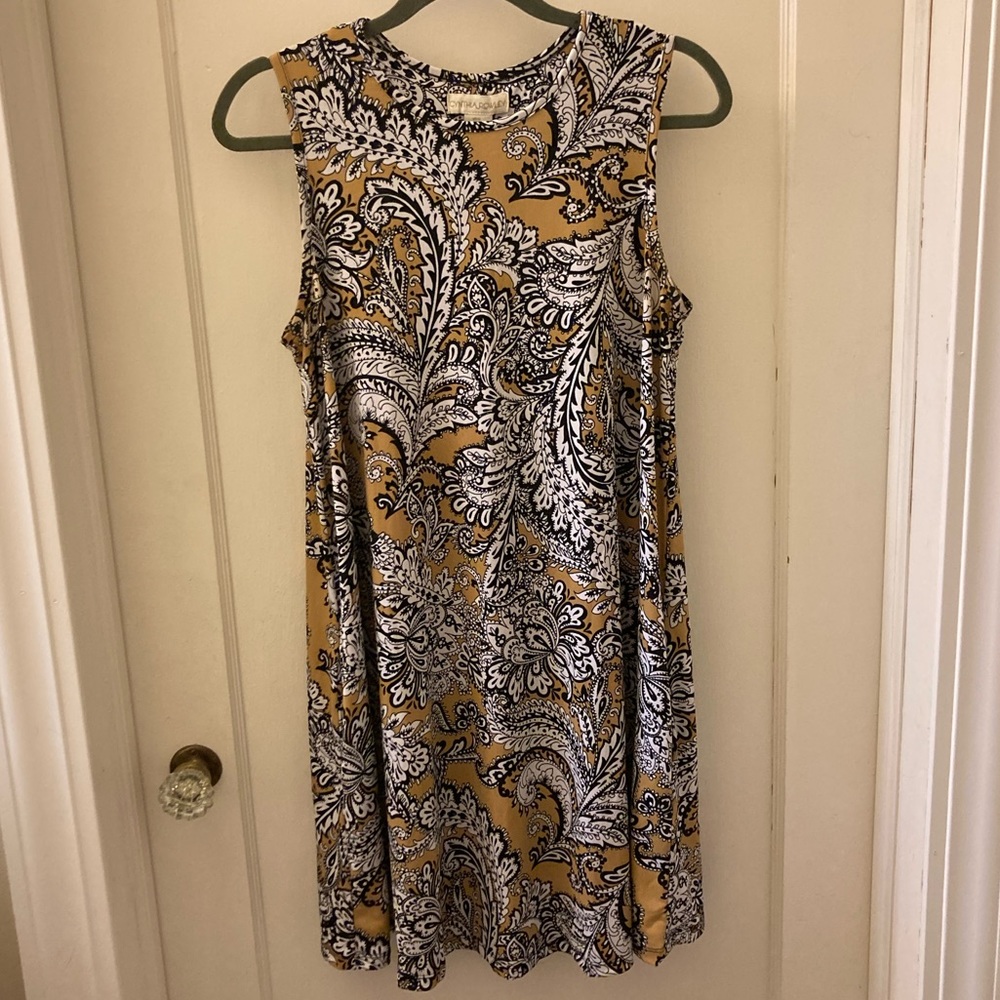 Cynthia Rowley Yellow Paisley Shift Dress